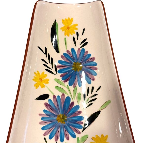 STANGL Country Garden PLATTER Serving Bread Bowl Dish Footed Curved Tapered - Picture 2 of 8